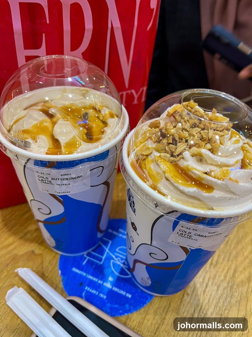 Two cold coffee drinks