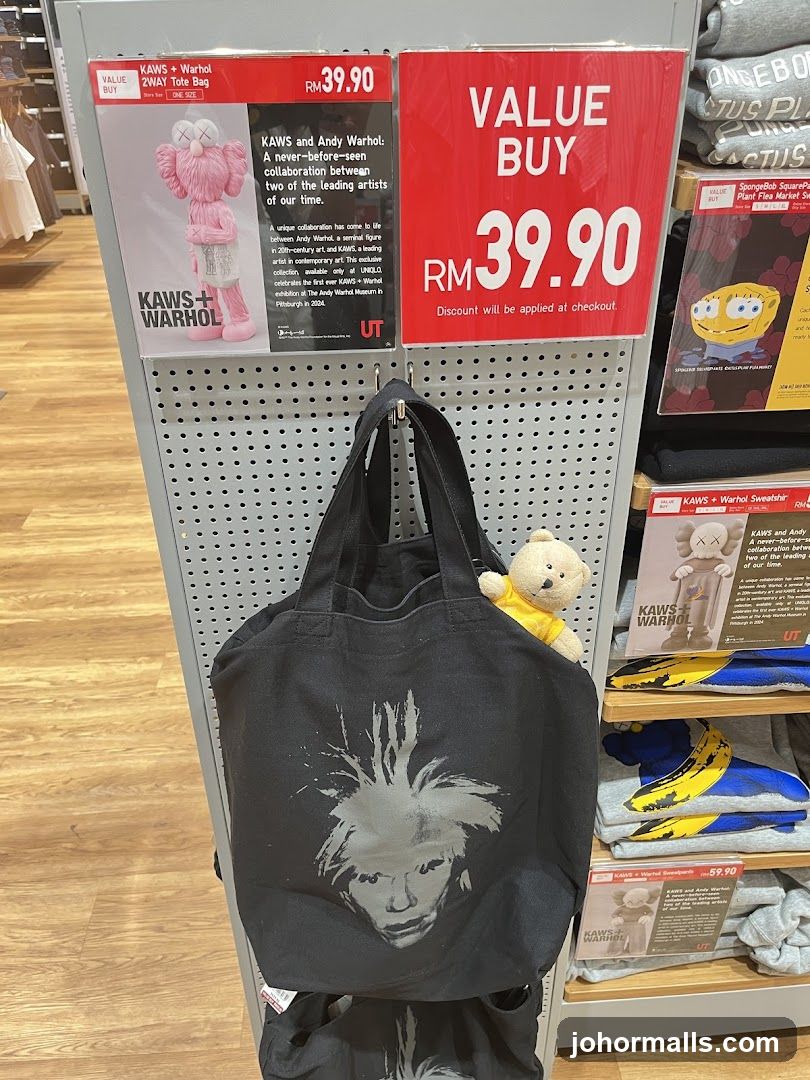 KAWS + Warhol Tote Bag Display
