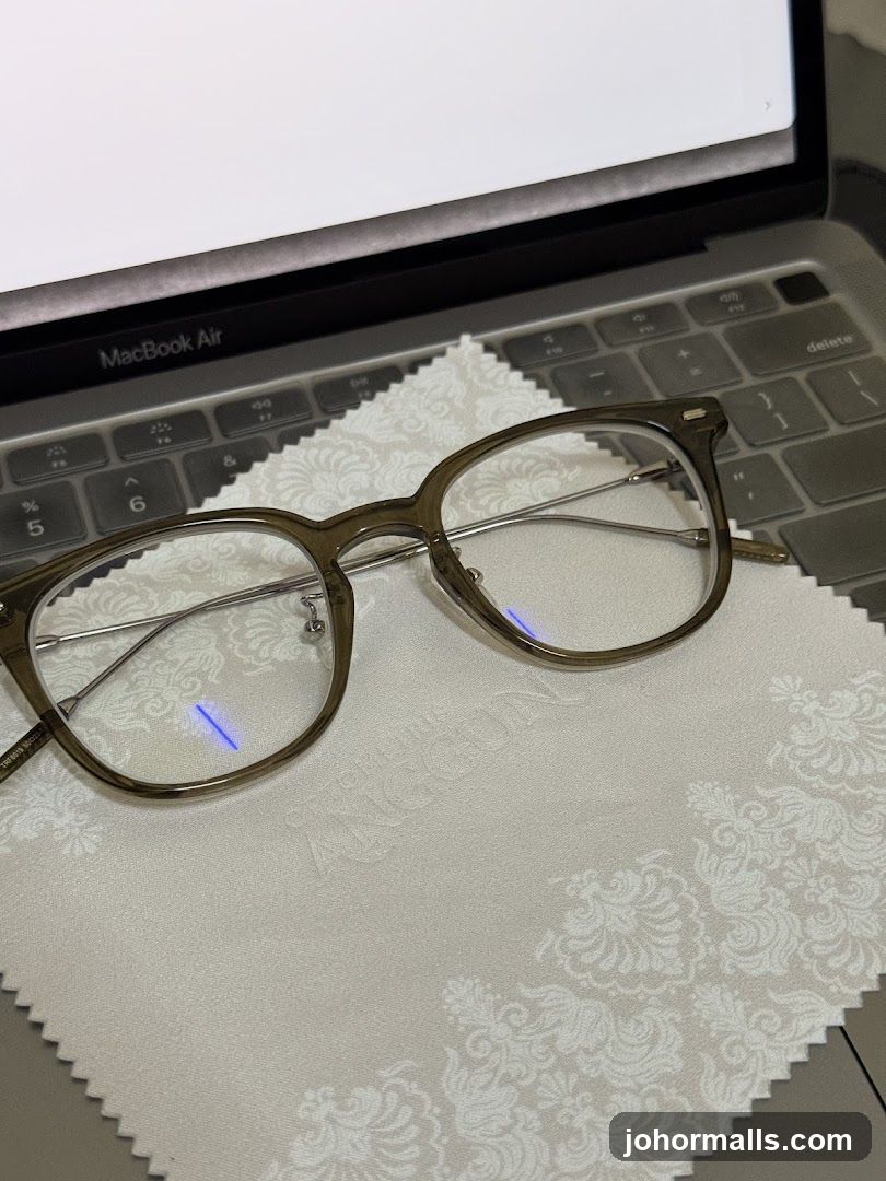 Eyeglasses on a laptop