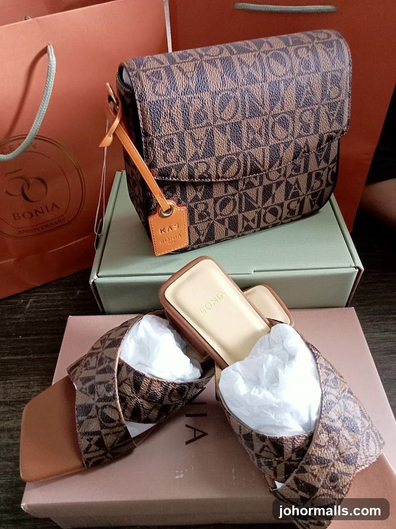 Bonia Handbag and Sandals