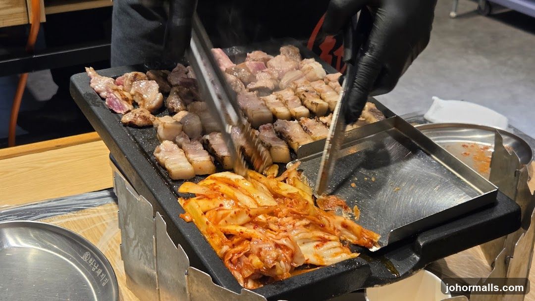 Grilling Meat and Kimchi