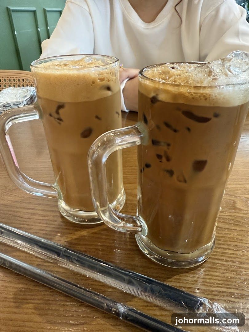Two iced coffees