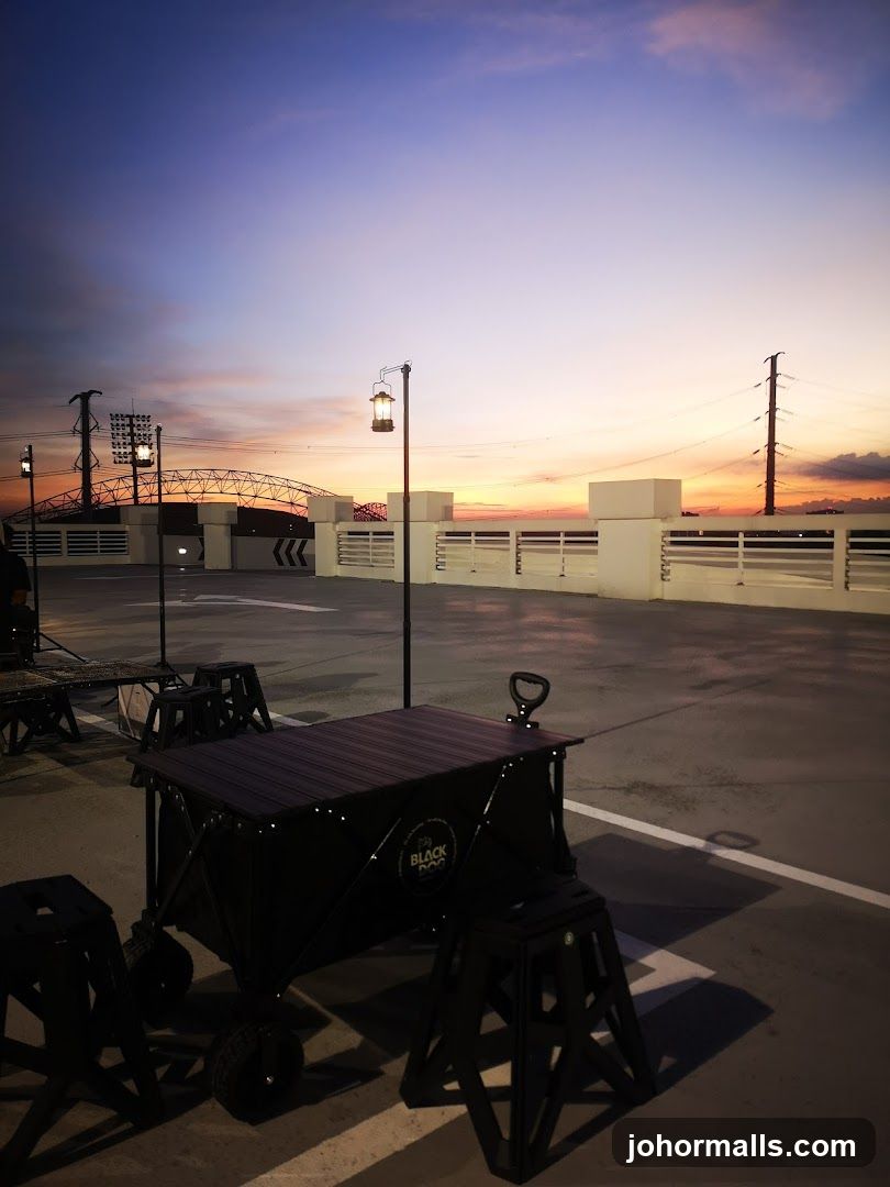Outdoor Seating Area at Sunset