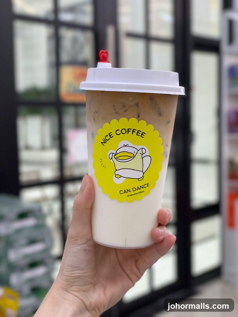 Iced Coffee with Cartoon Sticker