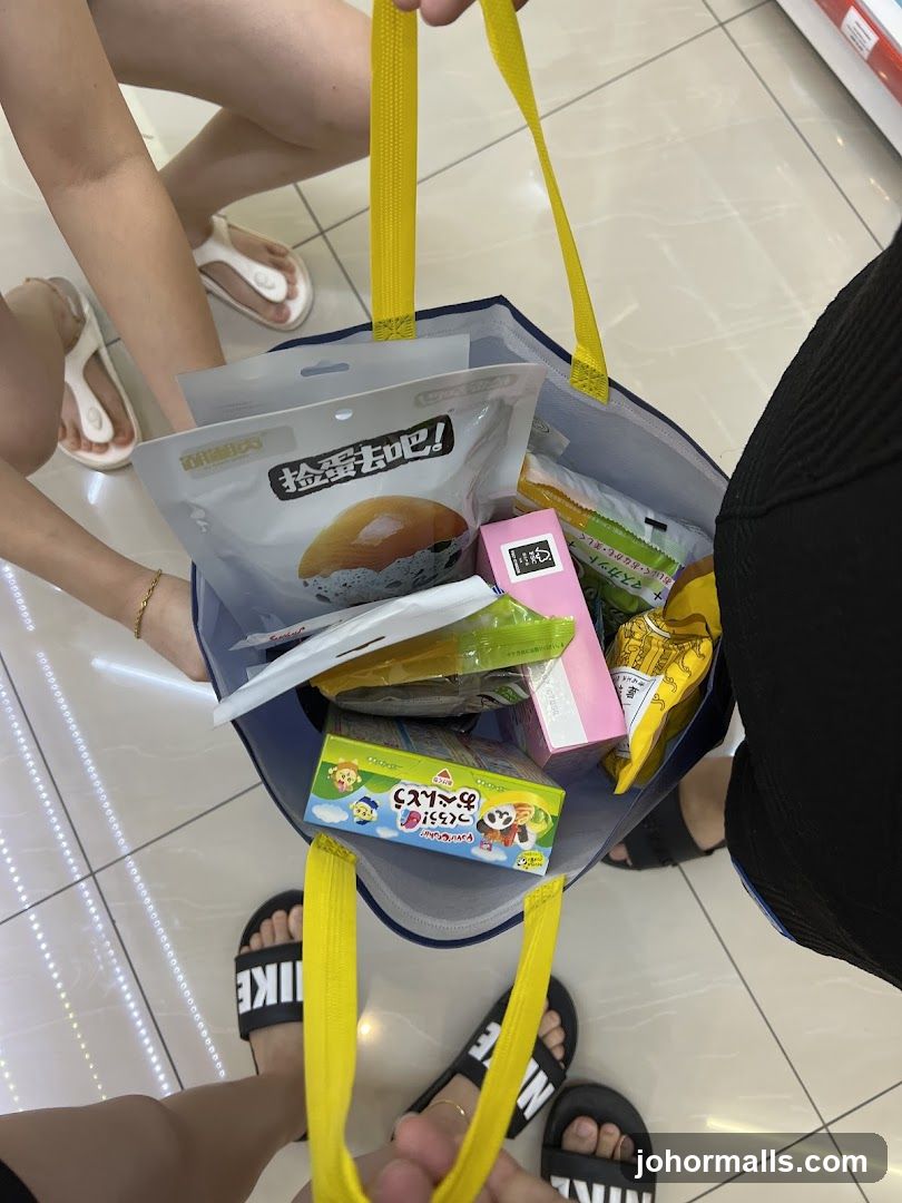 Shopping Bag with Snacks