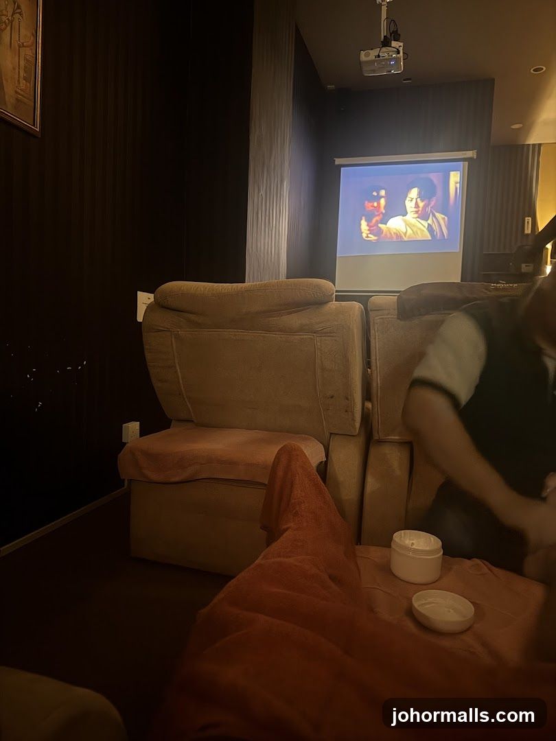 Massage chairs with projector screen