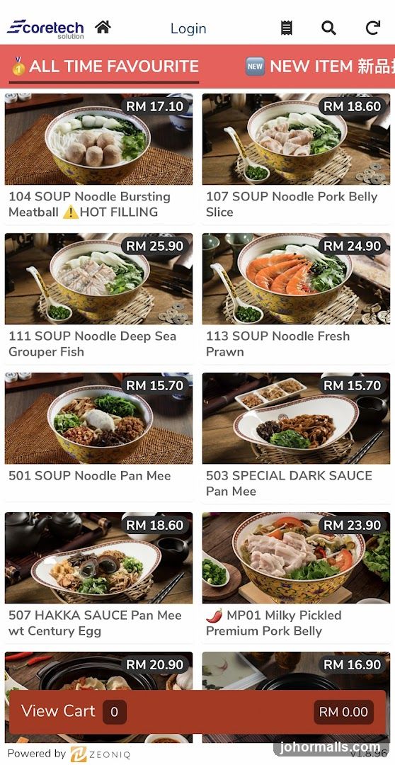 All Time Favourite Menu
