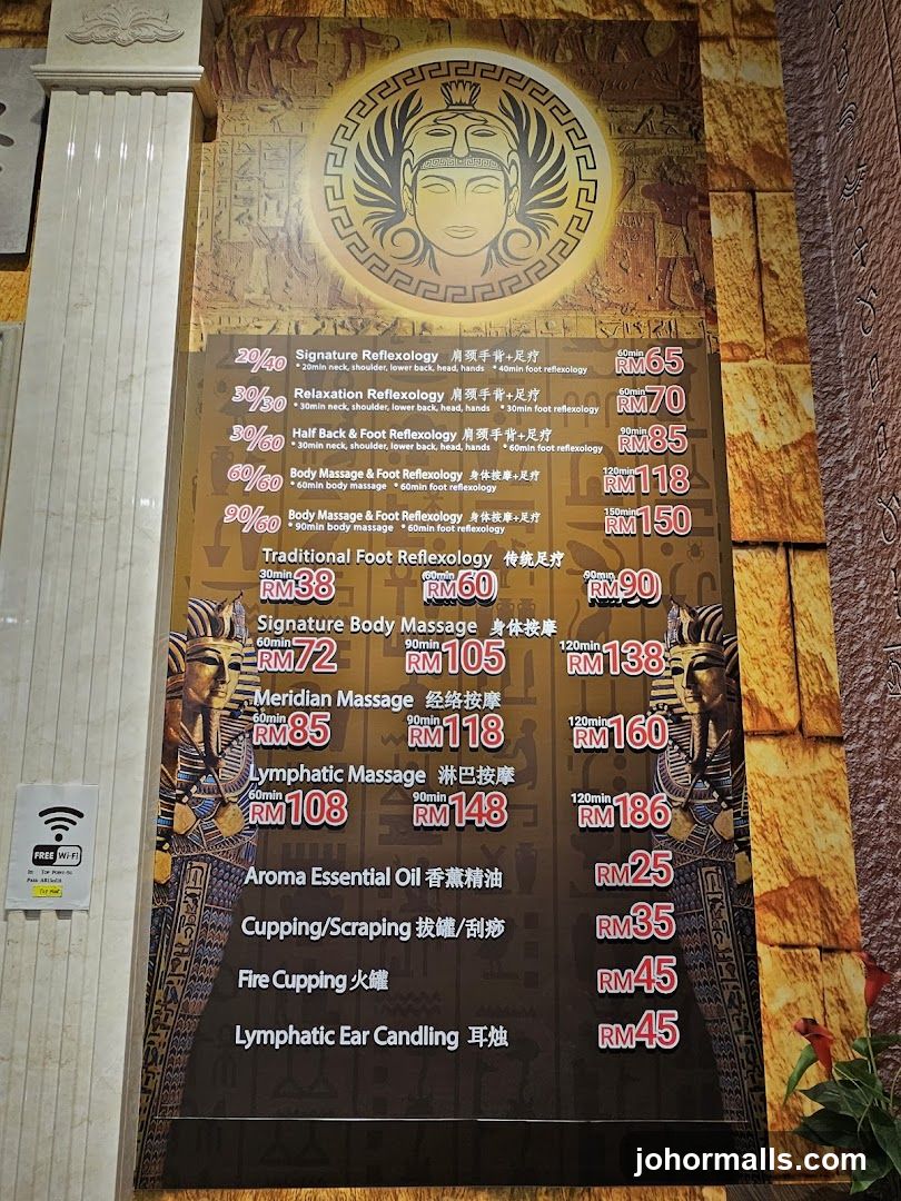 Massage and Reflexology Menu