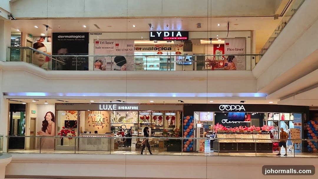 Shopping mall storefronts