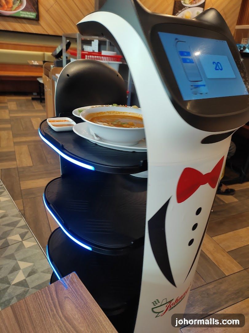 Robot waiter with food