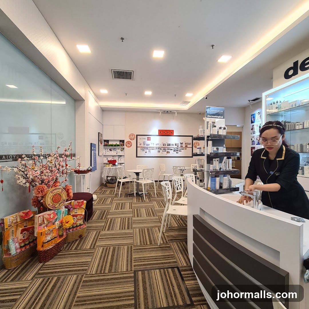 Reception Area with Skincare Products