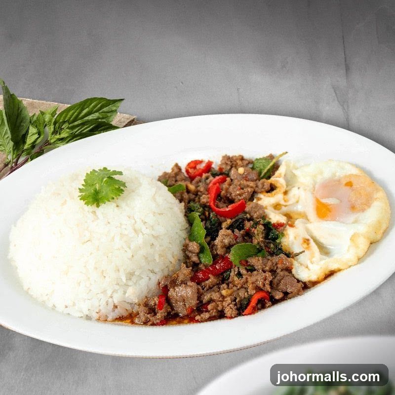 Thai Basil Beef with Rice and Fried Egg