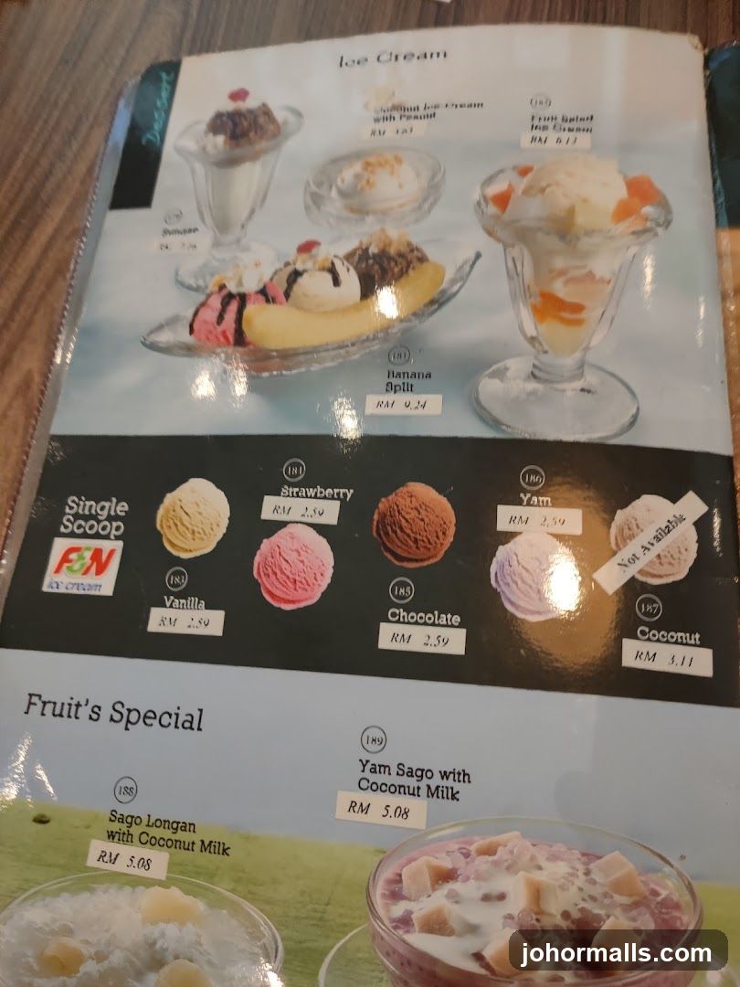 Dessert Menu