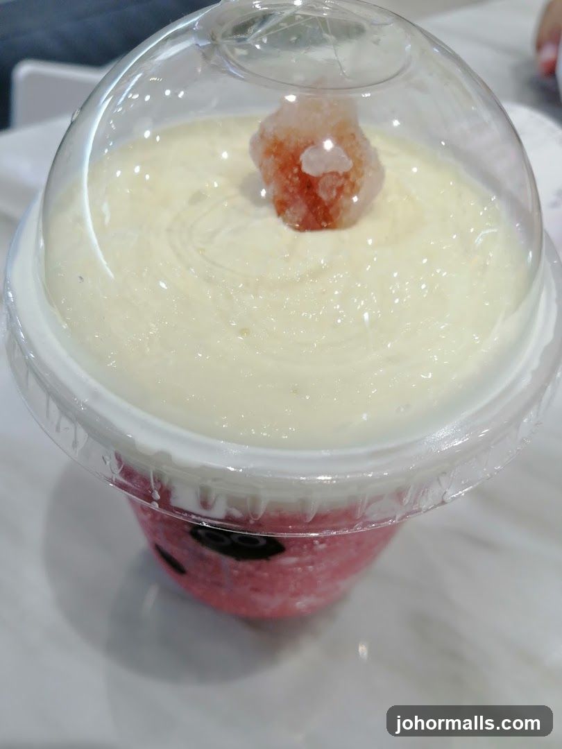 Pink Drink with Cream Topping