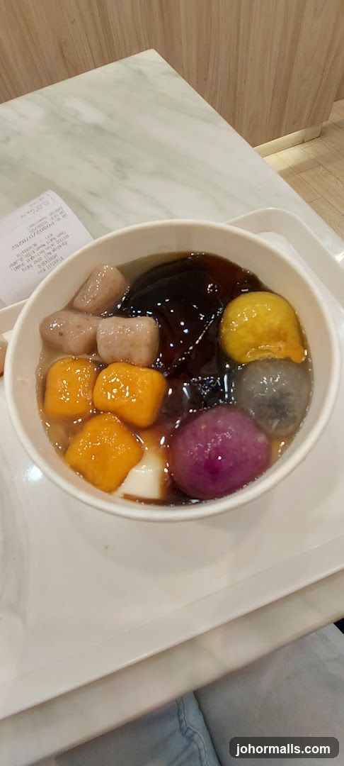 Dessert Bowl with Taro Balls and Grass Jelly