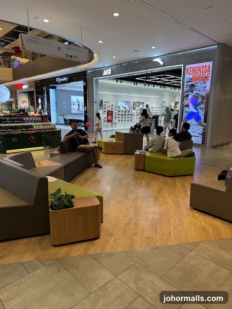 Shopping Mall Interior with ANTA Store