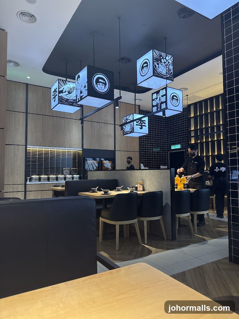 Restaurant Interior with Decorative Lighting