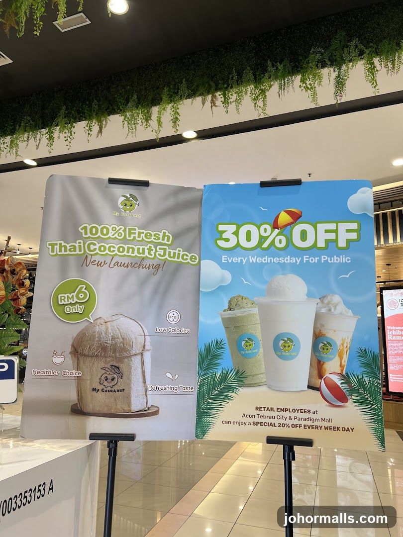 Promotional Signs for Coconut Juice