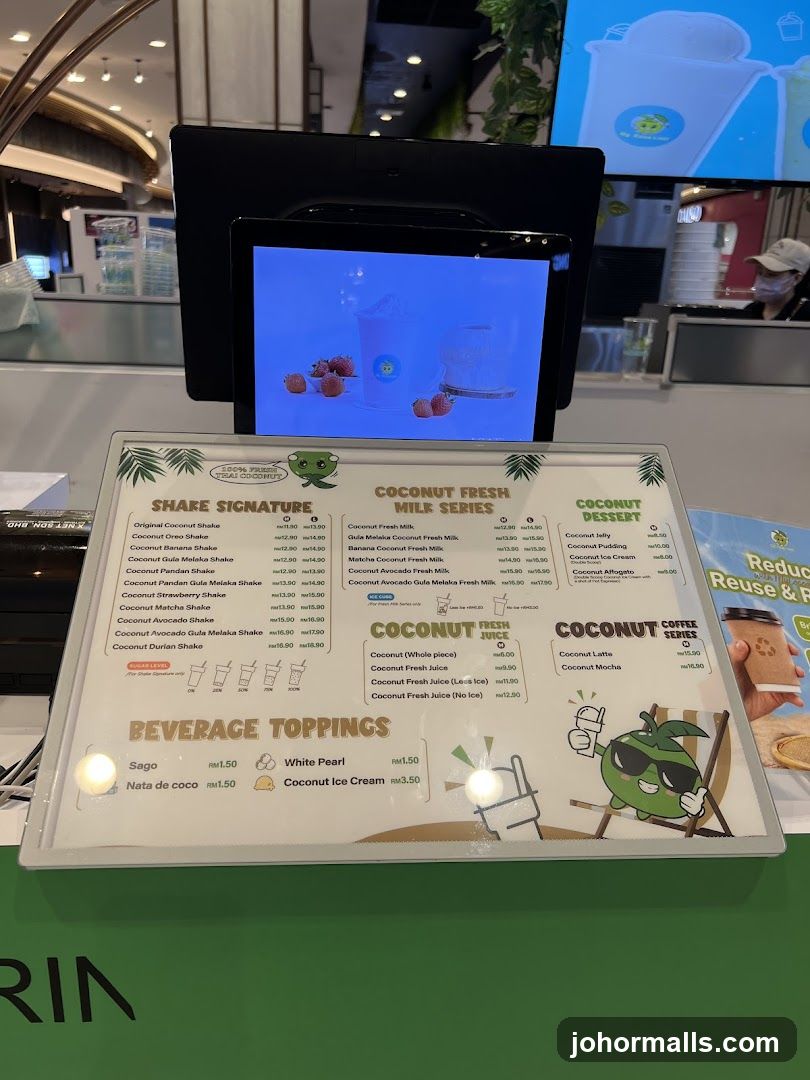 Coconut Drinks Menu