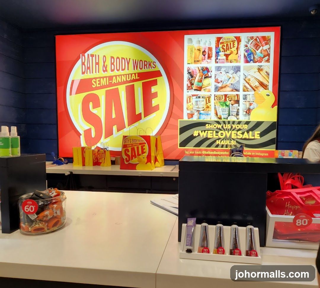 Bath & Body Works Semi-Annual Sale Display