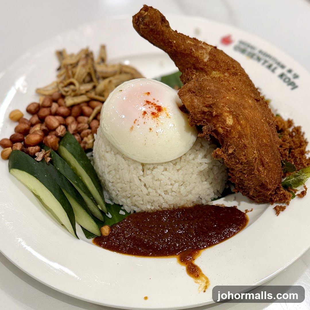 Nasi Lemak with Fried Chicken