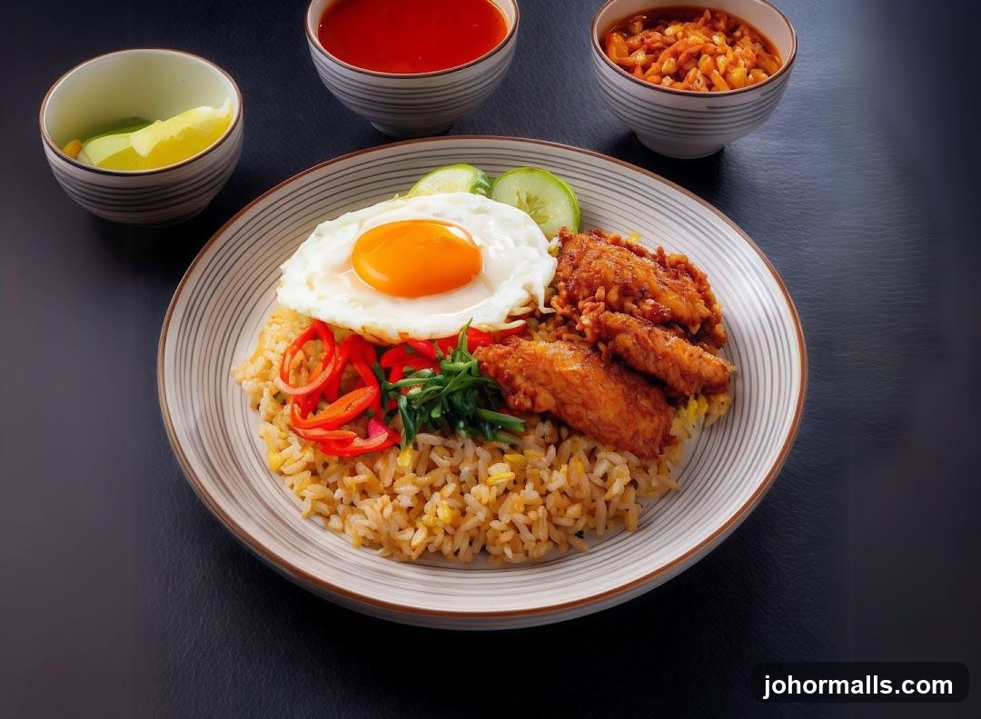 Fried Rice with Fried Chicken and Egg