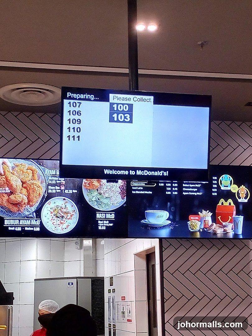 McDonald's Order Display and Menu