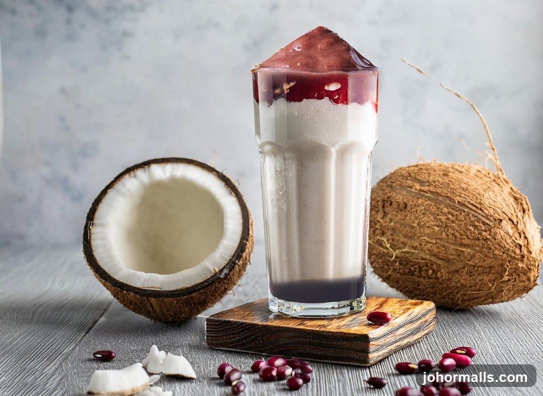 Coconut and Red Bean Dessert