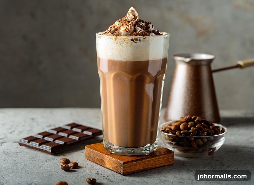 Iced Chocolate Drink with Whipped Cream