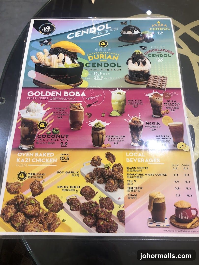 Cendol Series, Golden Boba, Oven Baked Kazi Chicken, Local Beverages
