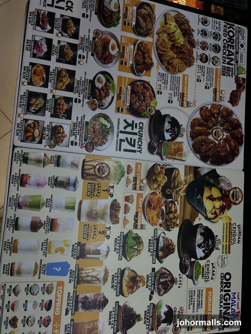Korean Fried Chicken Menu
