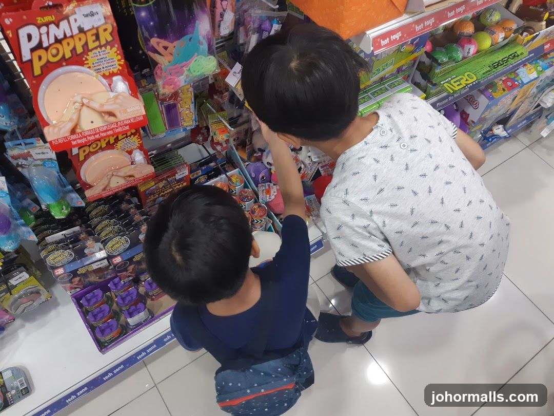 Children looking at toys