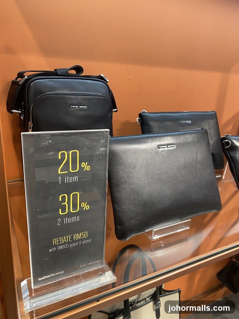 Leather Handbags with Promotional Sign