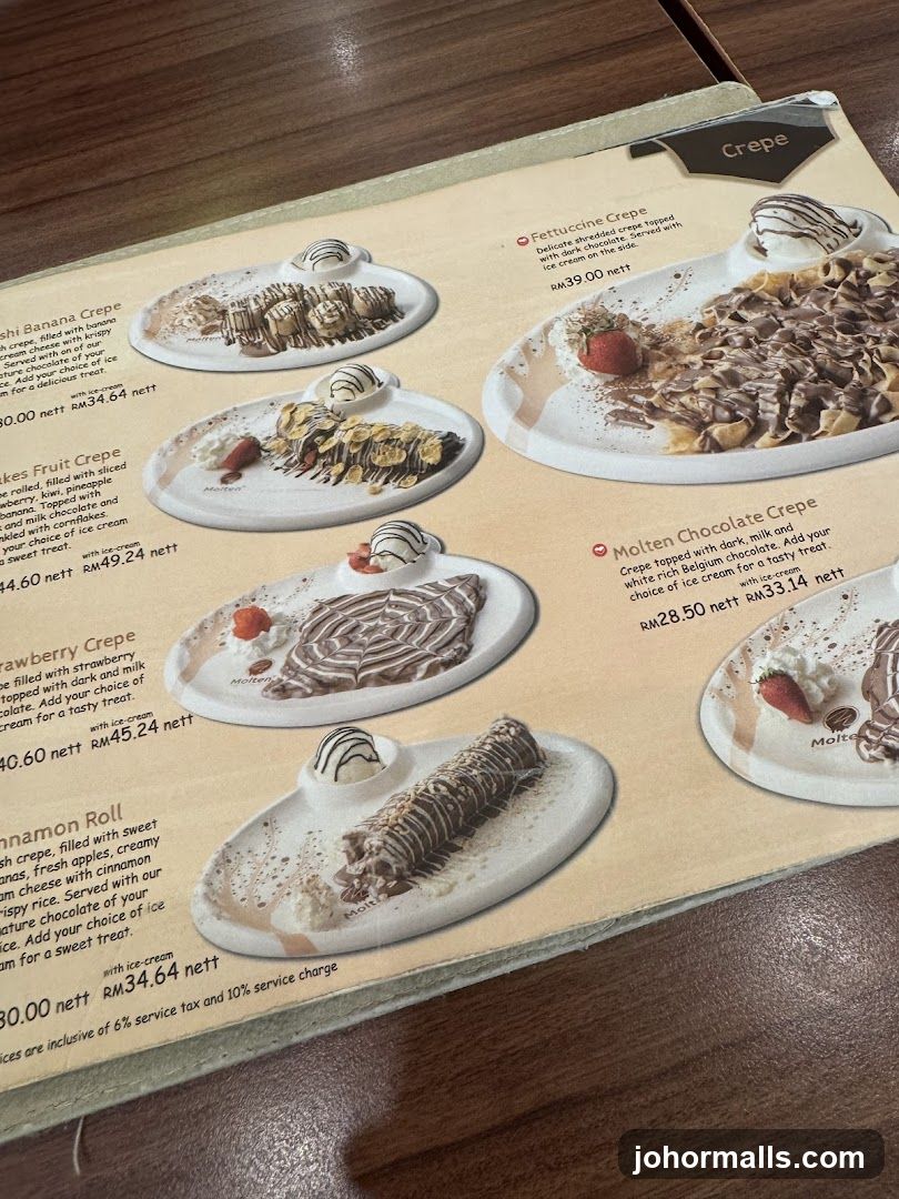 Crepe Menu