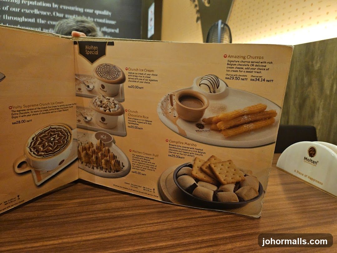 Molten Special Menu