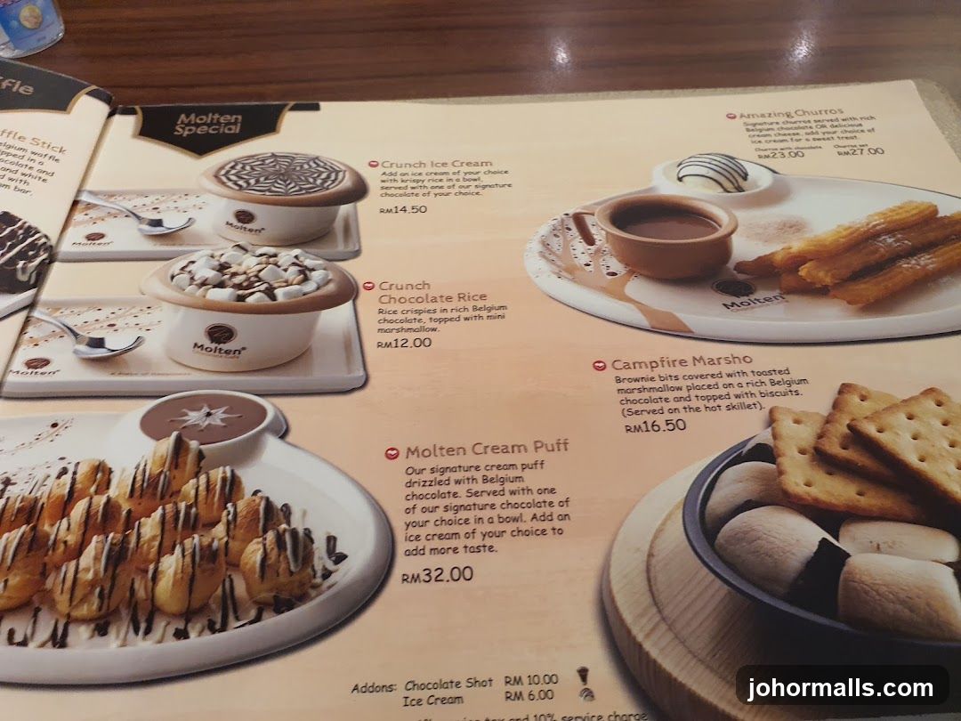 Molten Special Menu