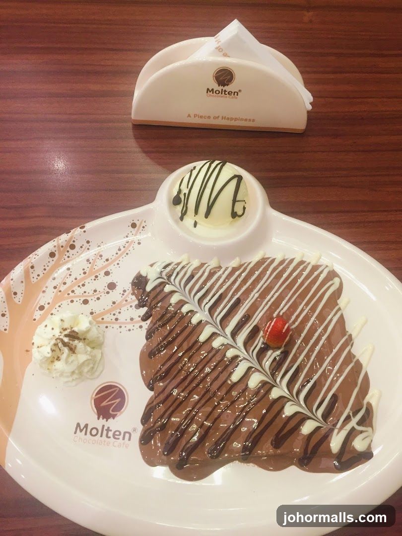 Chocolate Crepe with Ice Cream