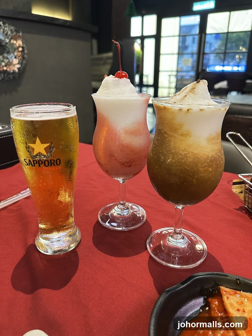 Drinks and Food on a Table