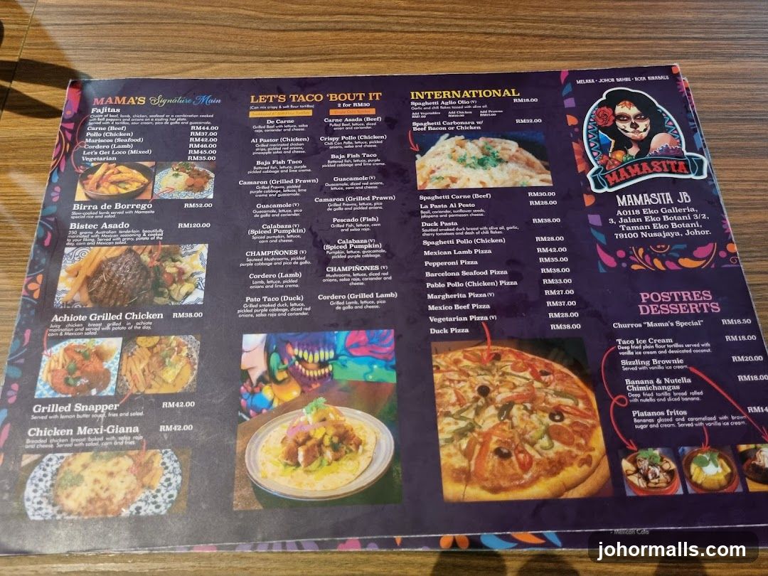 MAMASITA JB Menu
