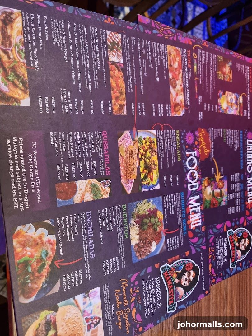 MAMASITA FOOD MENU