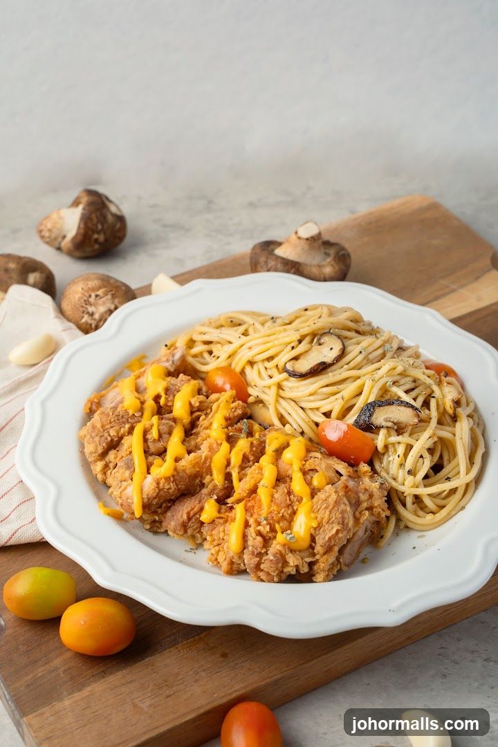 Fried Chicken with Spaghetti
