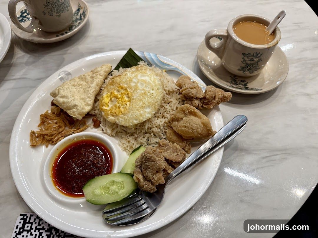 Nasi Lemak with Fried Chicken