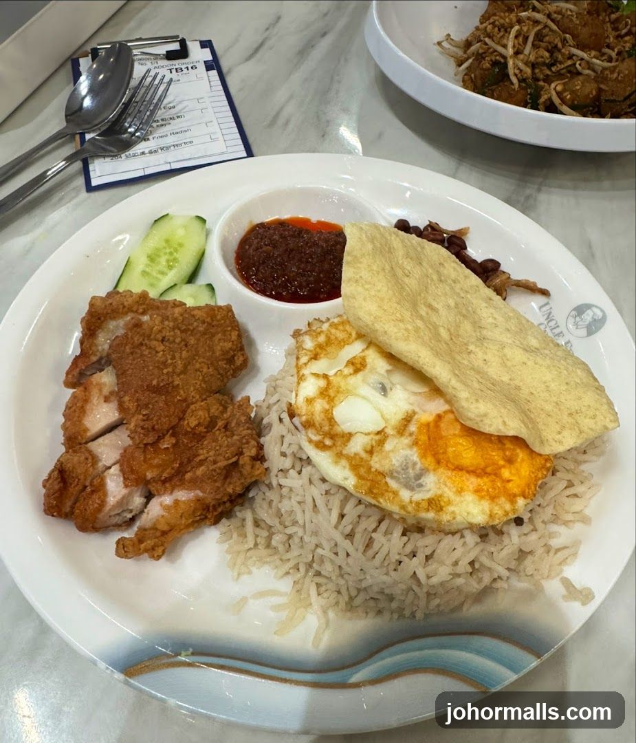 Nasi Lemak with Fried Chicken