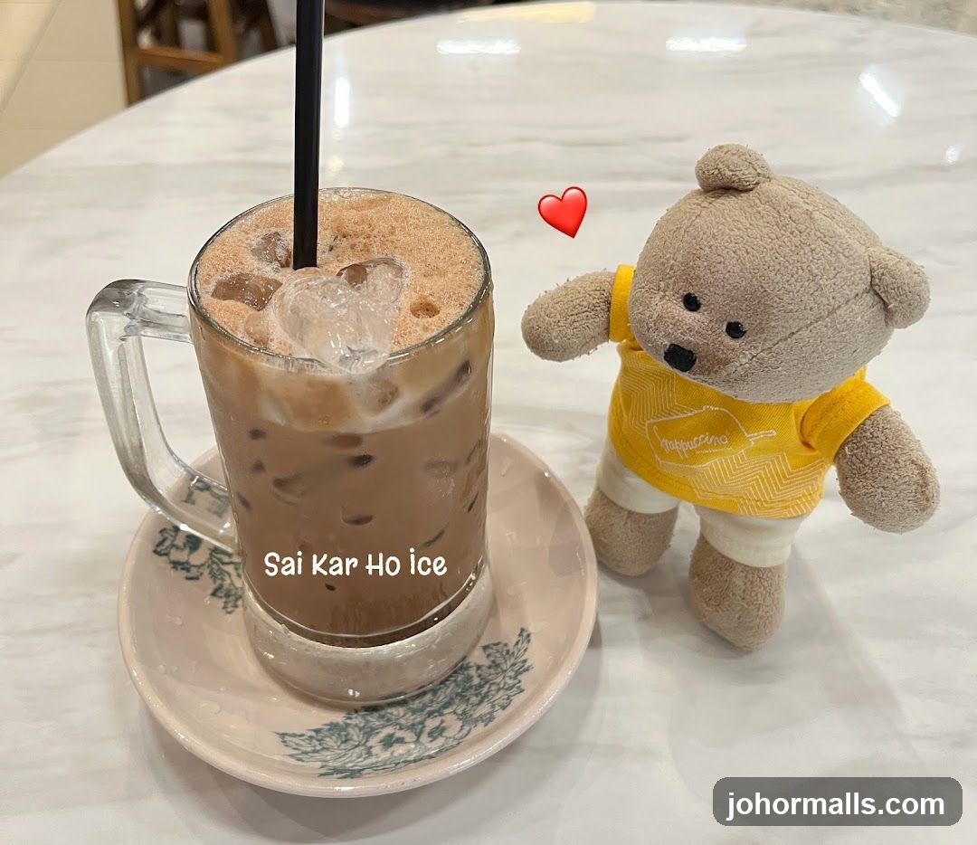 Iced Chocolate Drink with Teddy Bear