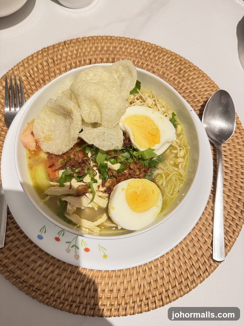 Chicken Soup with Egg and Crackers