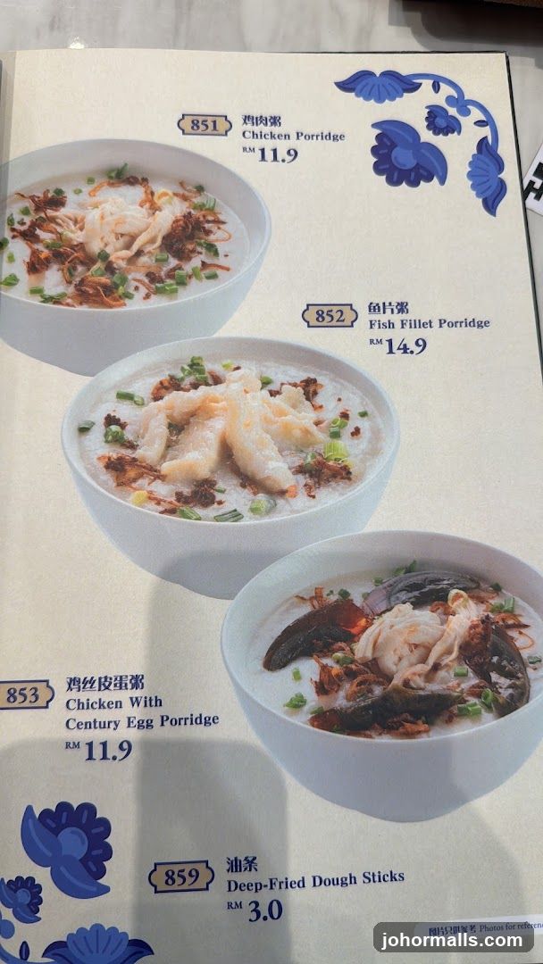 Porridge Menu