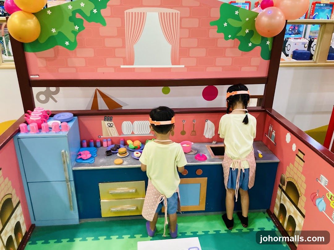 Children Playing in a Toy Kitchen