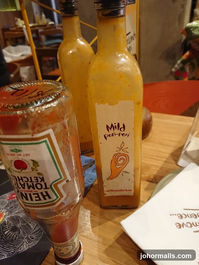 Condiments on a table