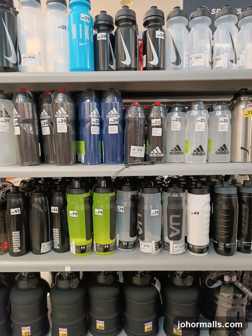 Water Bottles on Shelves