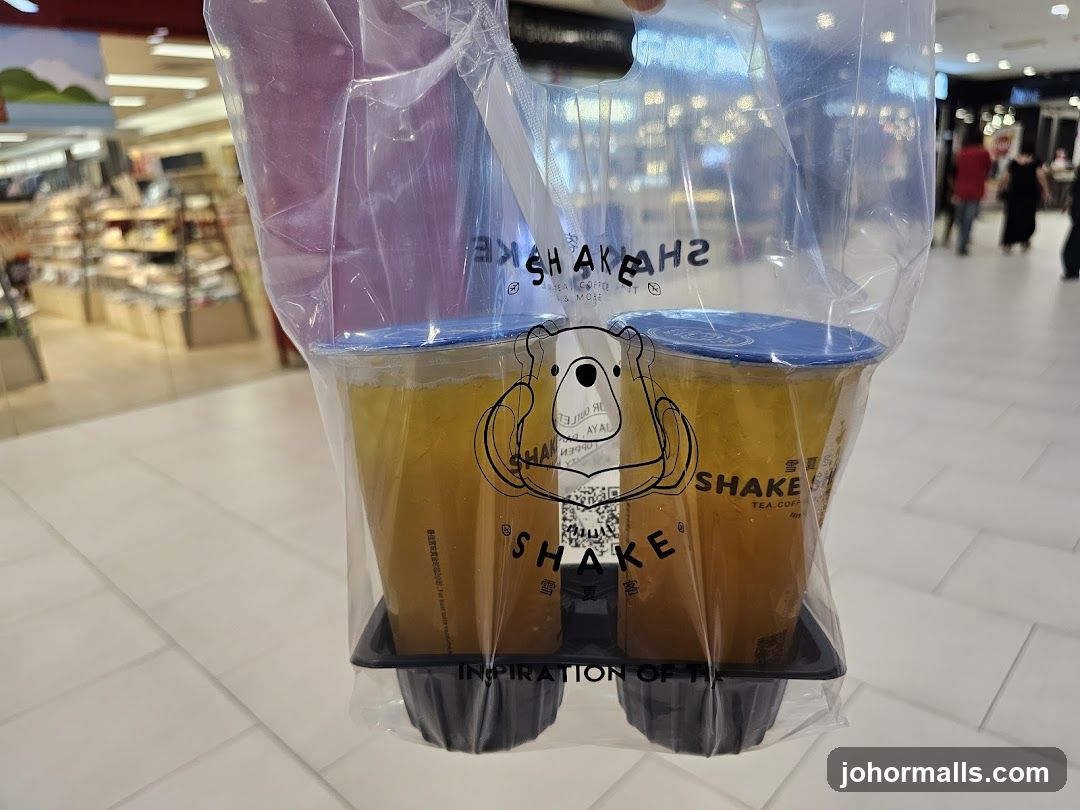 Two bubble teas in a plastic bag
